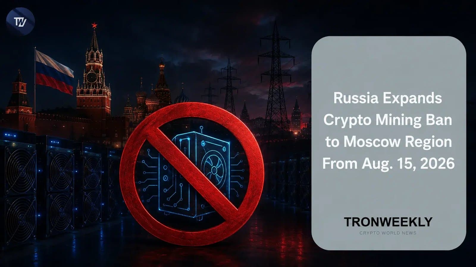 Russia to Ban Cryptocurrency Mining in Moscow Region Starting August 2026