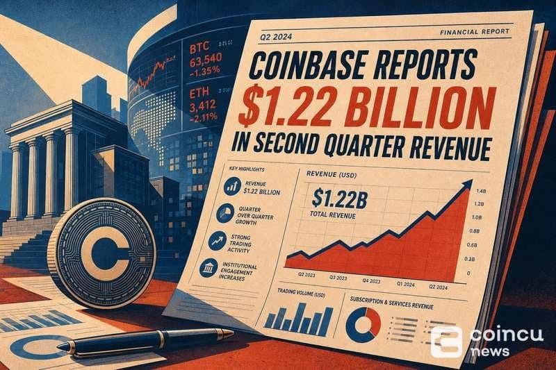 Coinbase Posts $1.22 Billion in Q2 Revenue Amid Market Volatility