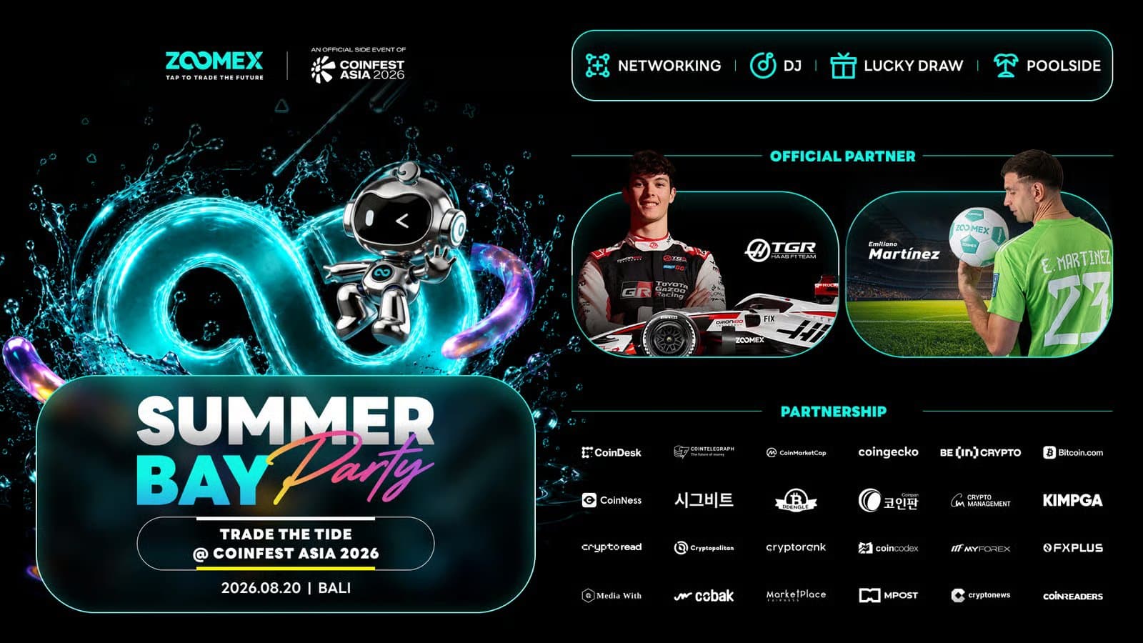 Zoomex Joins Coinfest Asia 2026 as Gold Sponsor and Throws Beach Party in Bali