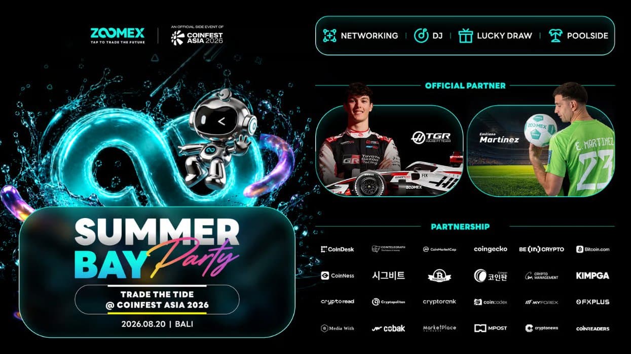 Zoomex Joins Coinfest Asia 2026 as a Leading Sponsor and Kicks Off with Summer Bay Party in Bali