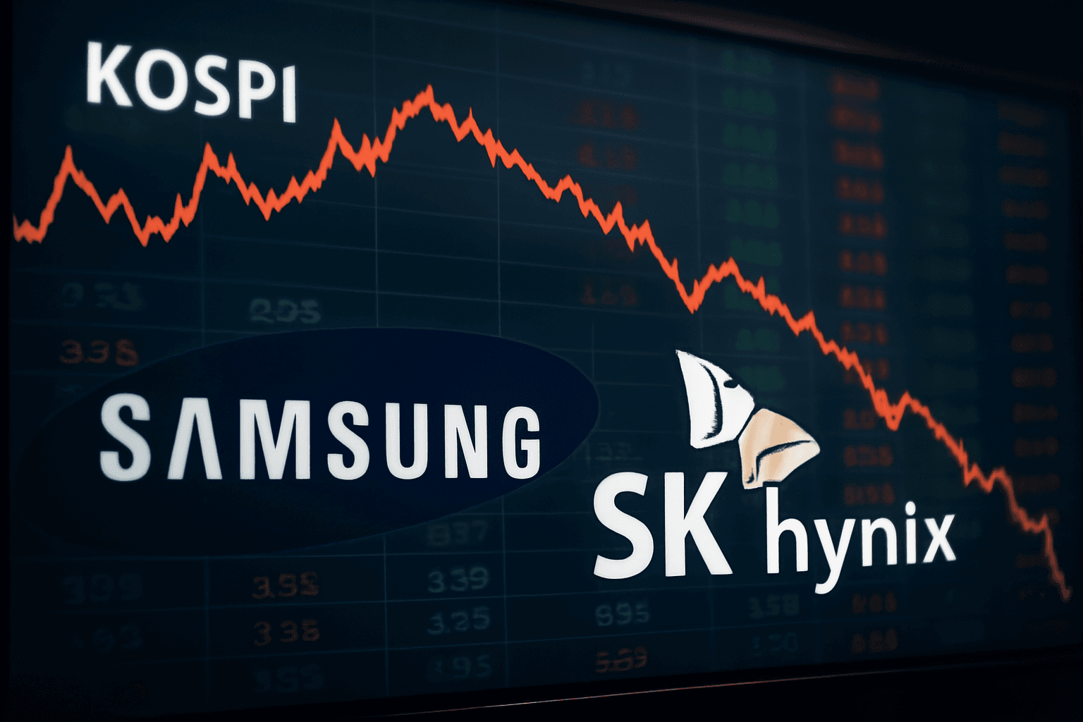 KOSPI Plummets Nearly 40% in Less Than a Month, Tech Giants Samsung and SK Hynix Hit Hard